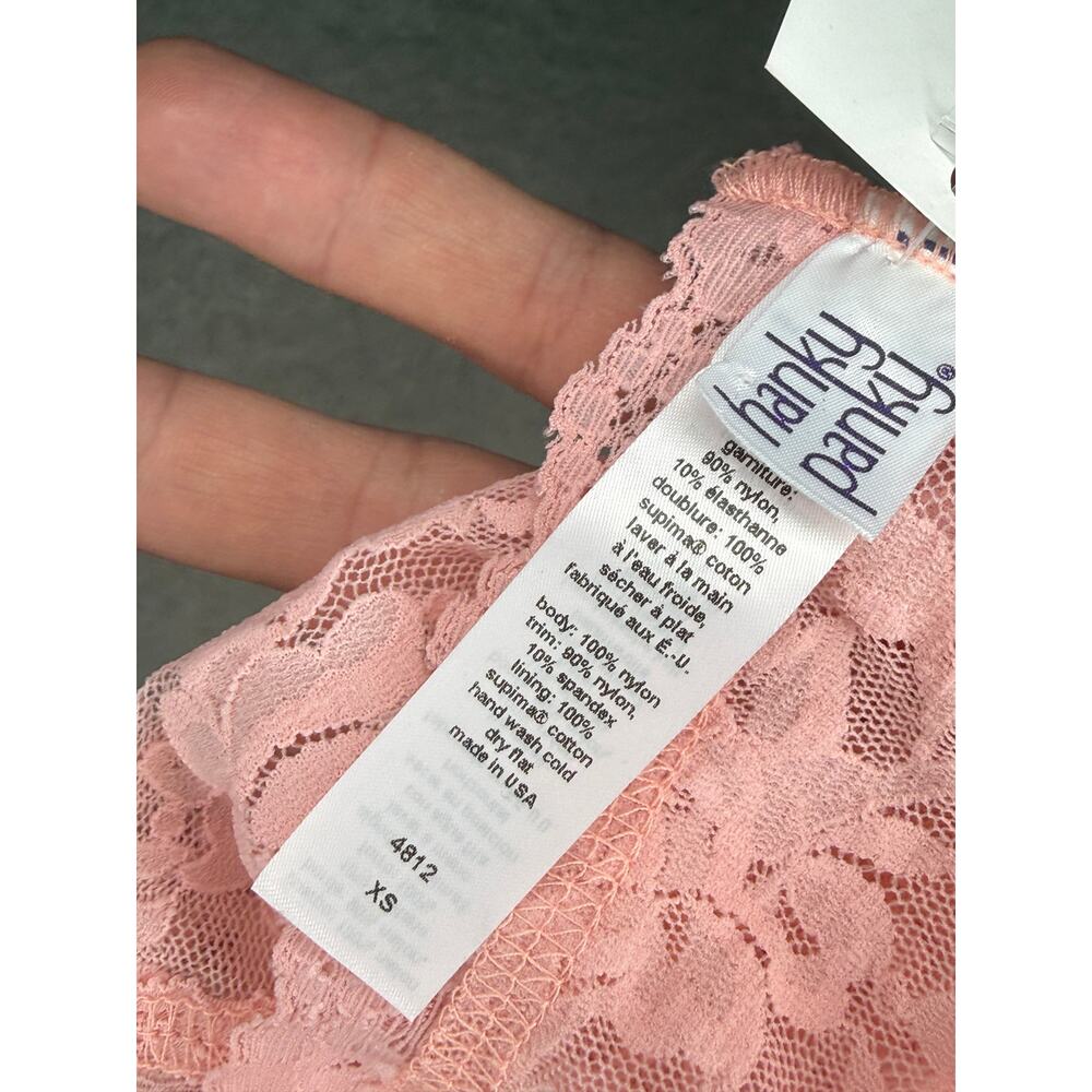 NWT Hanky Panky Pink Lace Boyshort Panties XS Sheer Floral Lace - Picture 4 of 4
